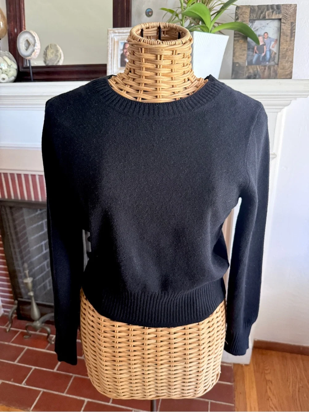 J. Crew crop fit black elevated cashmere sweater New M